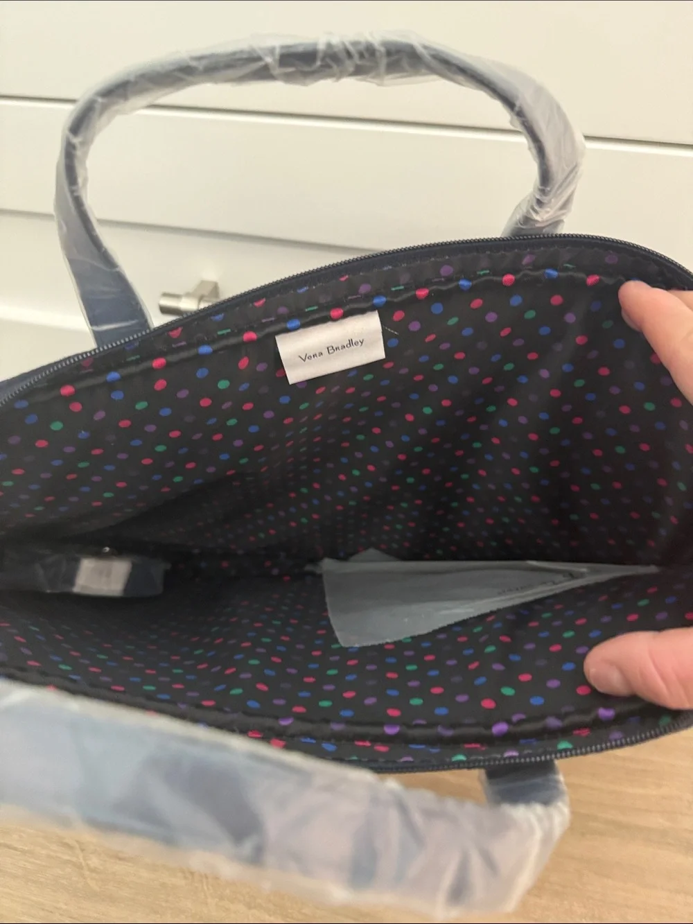 Vera Bradley Quilted Navy Laptop Briefcase